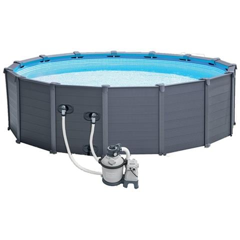 Intex 26384 piscina fuori terra Piscina con bordi Piscina rotonda 16805 L Grafite