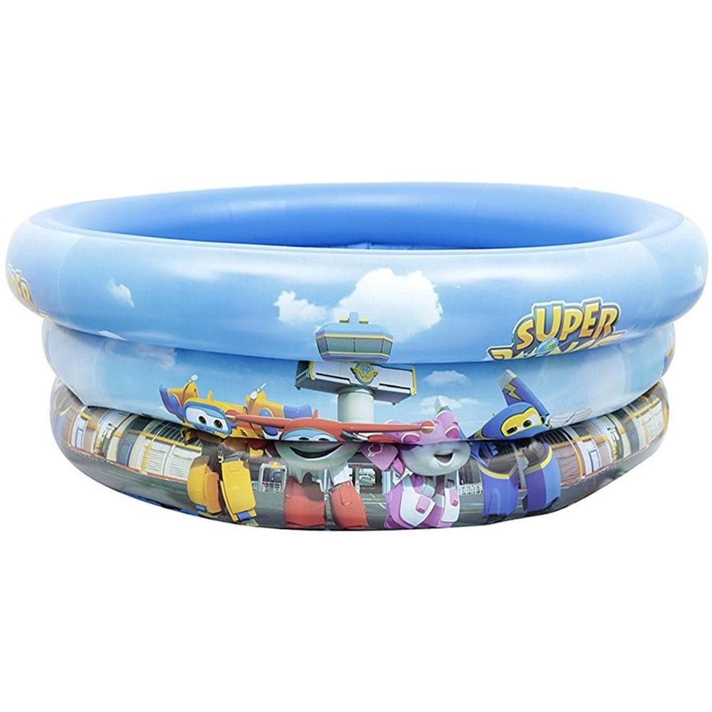 TrAdE shop Traesio® Piscina Gonfiabile 3 Tubi Con Stampa Super Wings Diametro 100 Cm