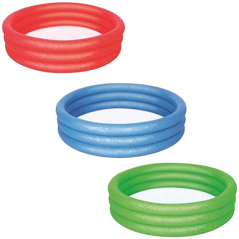 BESTWAY Piscina Rotonda 152cm Gonfiabile Fuoriterra Bambini Giardino 3 Anelli Colori Ass
