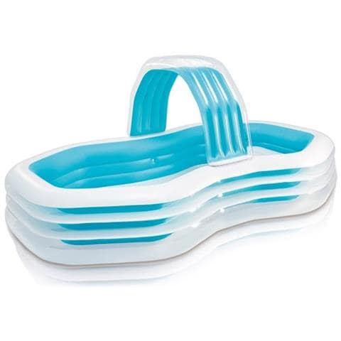 TrAdE shop Traesio® Piscina Gonfiabile Family Cabana Spruzza Aqcua Dimensioni 310 x 188 x 130 cm