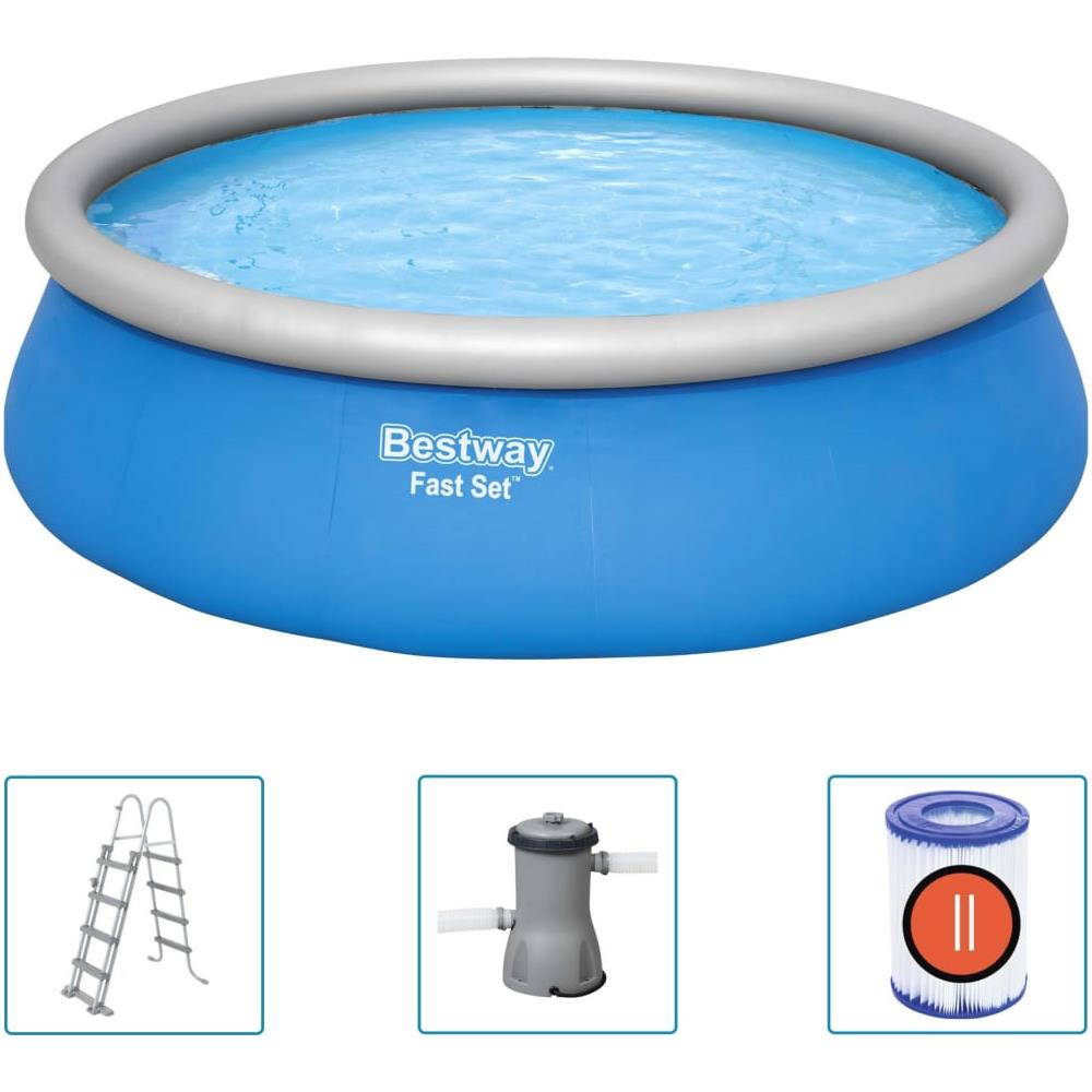 VIDAXL Set per Piscina Gonfiabile Fast Set Rotonda 457x122 cm