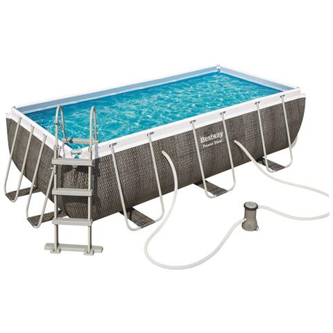 BESTWAY Piscina Con Struttura Rettangolare Rattan 4.04m X 2.01m X 1.00m Power Steel Bestway 56721