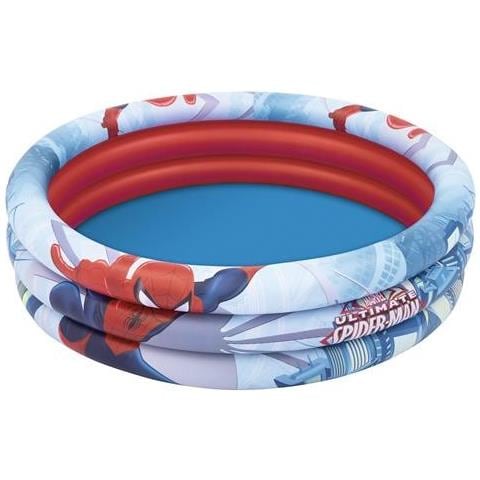 ARGONAUTA Piscina Gonfiabile Tonda 3 Anelli Spider Man Ø122cm X H30cm Art. 98018
