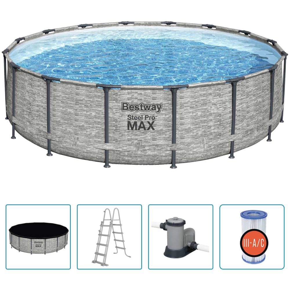 BESTWAY Piscina Rotonda Power Steel 488x122 Cm