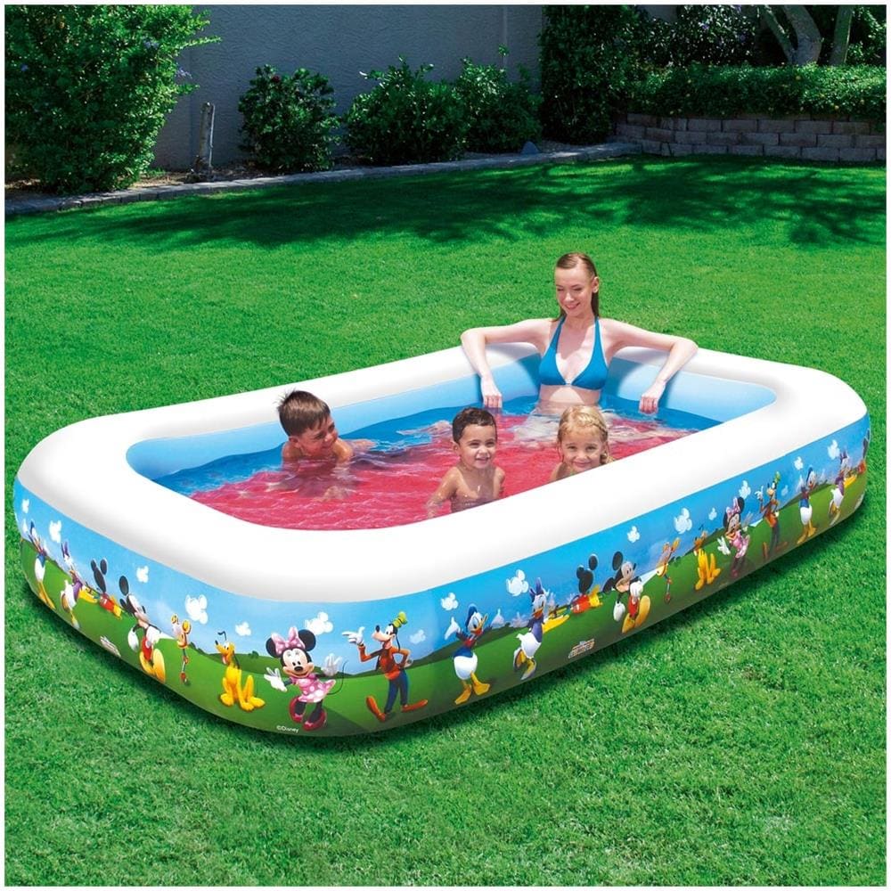 TrAdE shop Traesio® Piscina Gonfiabile Family Disney Topolino Club House 260 X 175 X 51 Cm