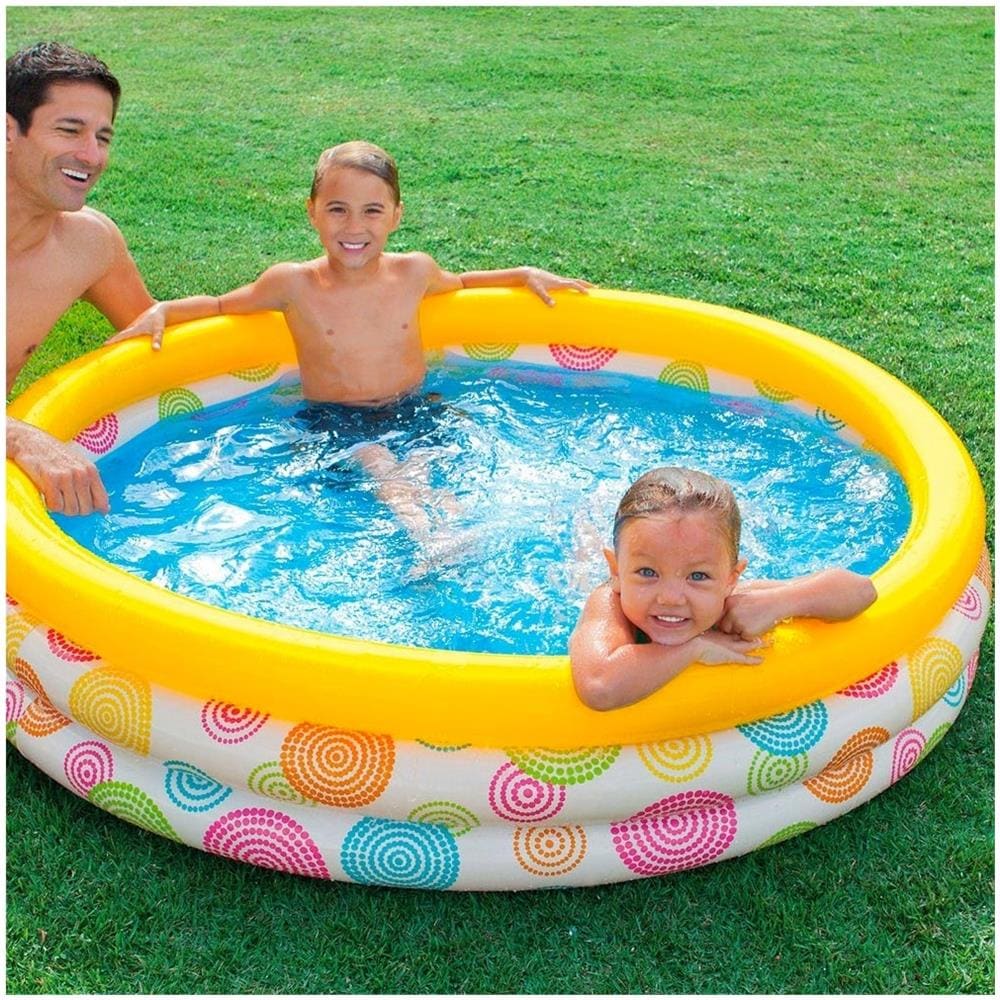 TrAdE shop Traesio® Piscina Gonfiabile Per Bambini 3 Anelli 147 X 33 Cm Giardino Terrazzo 330 Lt