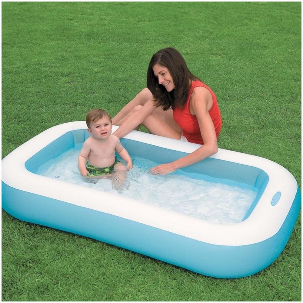 TrAdE shop Traesio® Piscina Gonfiabile Per Bambini Baby Rettangolare 166 X 100 X 28 Cm Giardino