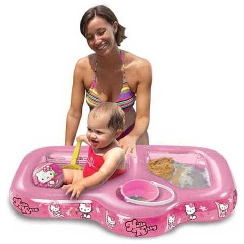 TrAdE shop Traesio® Piscina Gonfiabile Hello Kitty Sabbia Acqua Rosa 90 Cm Mare Giardino Esterni