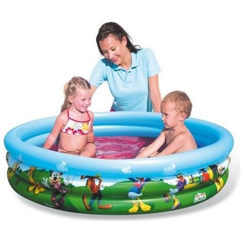 TrAdE shop Traesio® Piscina Gonfiabile Topolino Per Bambini 3 Anelli 122 X 25 Cm Disney Mickey Mouse