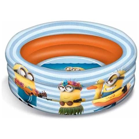 TrAdE shop Traesio® Piscina Gonfiabile Cattivissimo Me Disney Bambini 3 Anelli Diametro 100 Cm
