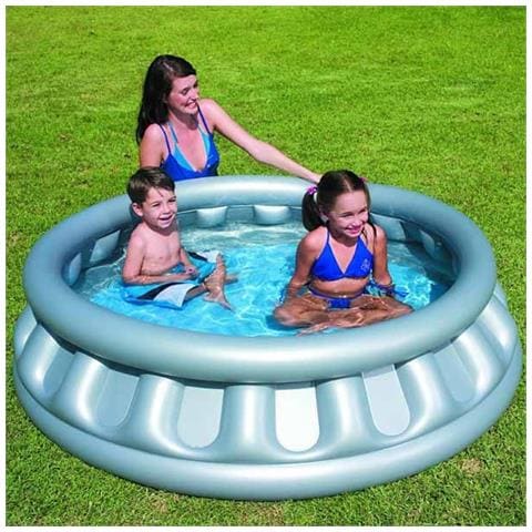 TrAdE shop Traesio® Piscina Gonfiabile Astronave Spaceship Esterno Fuori Terra 147 X 41 Cm