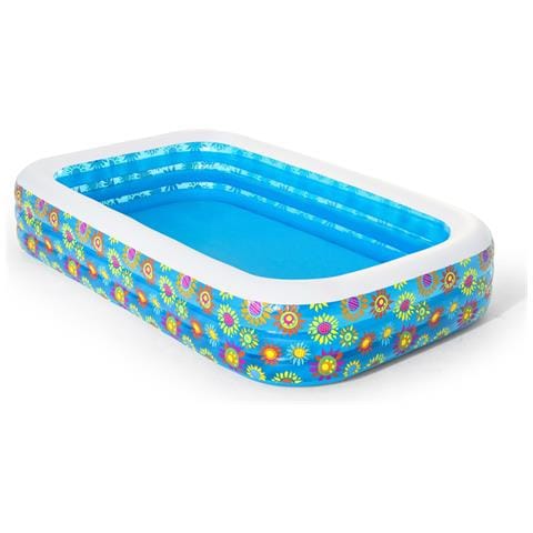 BESTWAY Piscina Gonfiabile Family Rettangolare Decoro Fiori Bestway 54121