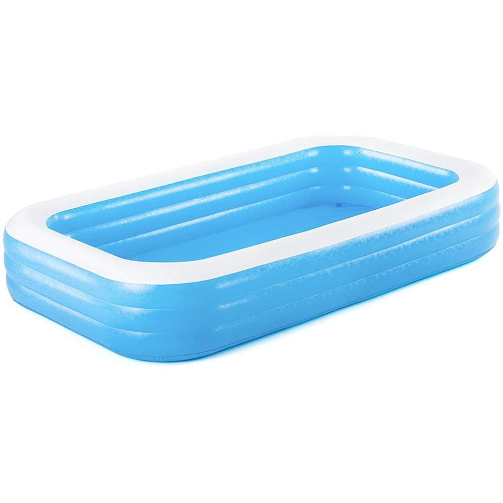BESTWAY Piscina Gonfiabile Rettangolare Family 305x183x56cm 3 Anelli Bordi