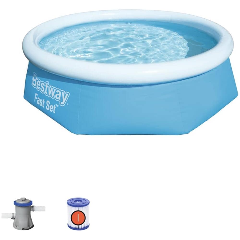 BESTWAY Piscina Fast Set Rotonda 244x66 Cm Blu