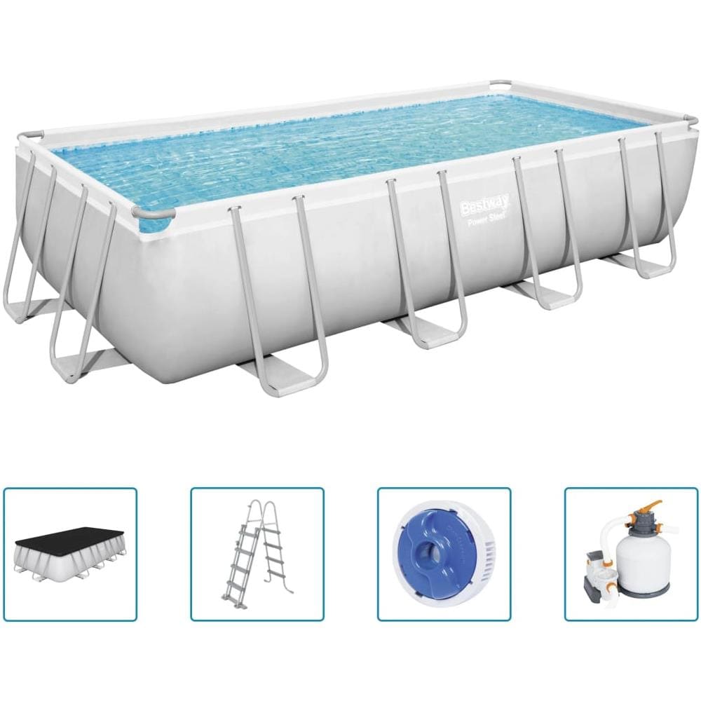 BESTWAY Set Piscina Rettangolare Power Steel 549x274x122 Cm