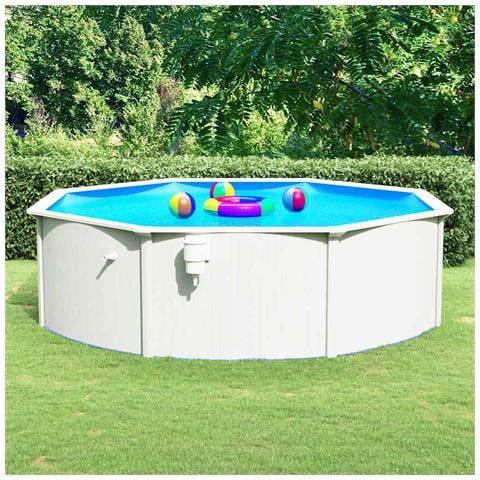 Lusso Casadino Lusso Casadino - Piscina Con Pareti In Acciaio Rotonda 460x120 Cm Bianca