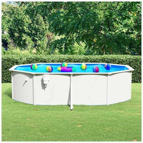 LUSSO CASADINO Lusso Casadino - Piscina Con Pareti In Acciaio Ovale 490x360x120 Cm Bianca