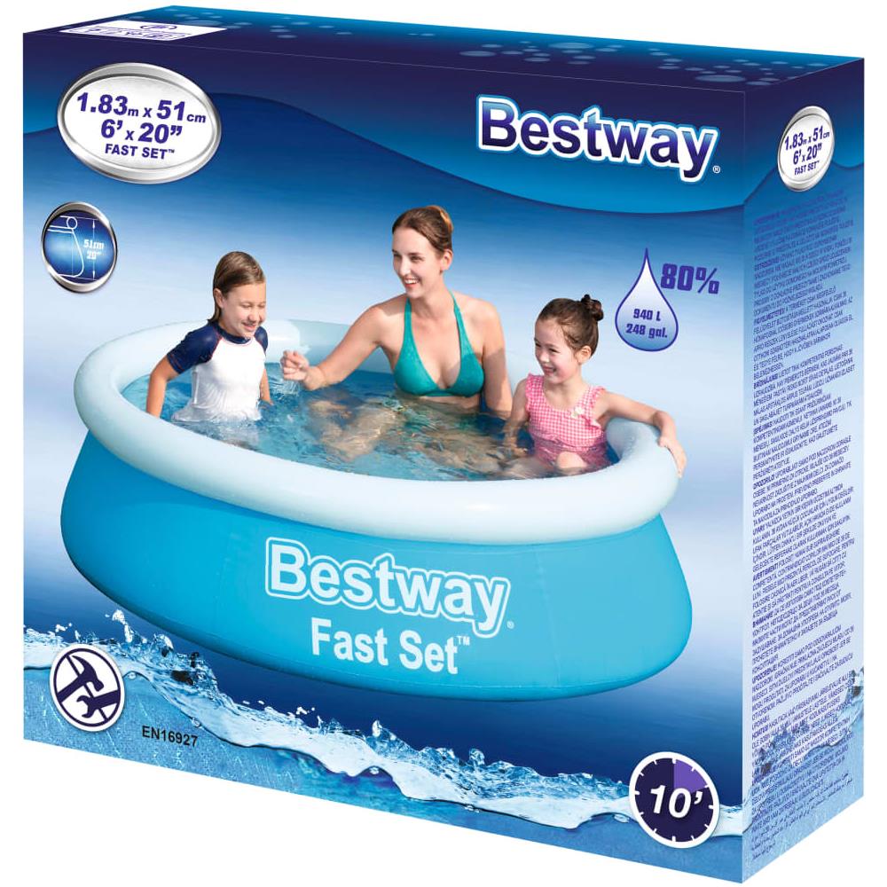 BESTWAY Piscina Rotonda Fast Set 183x51 Cm Blu