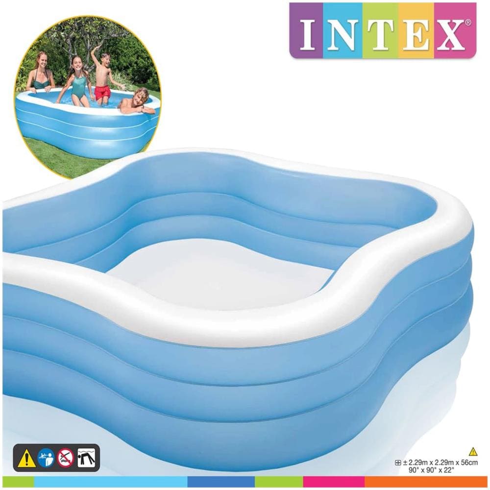 INTEX Piscina Gonfiabile Swim Center Beach Wave 229x229x56 Cm 57495np