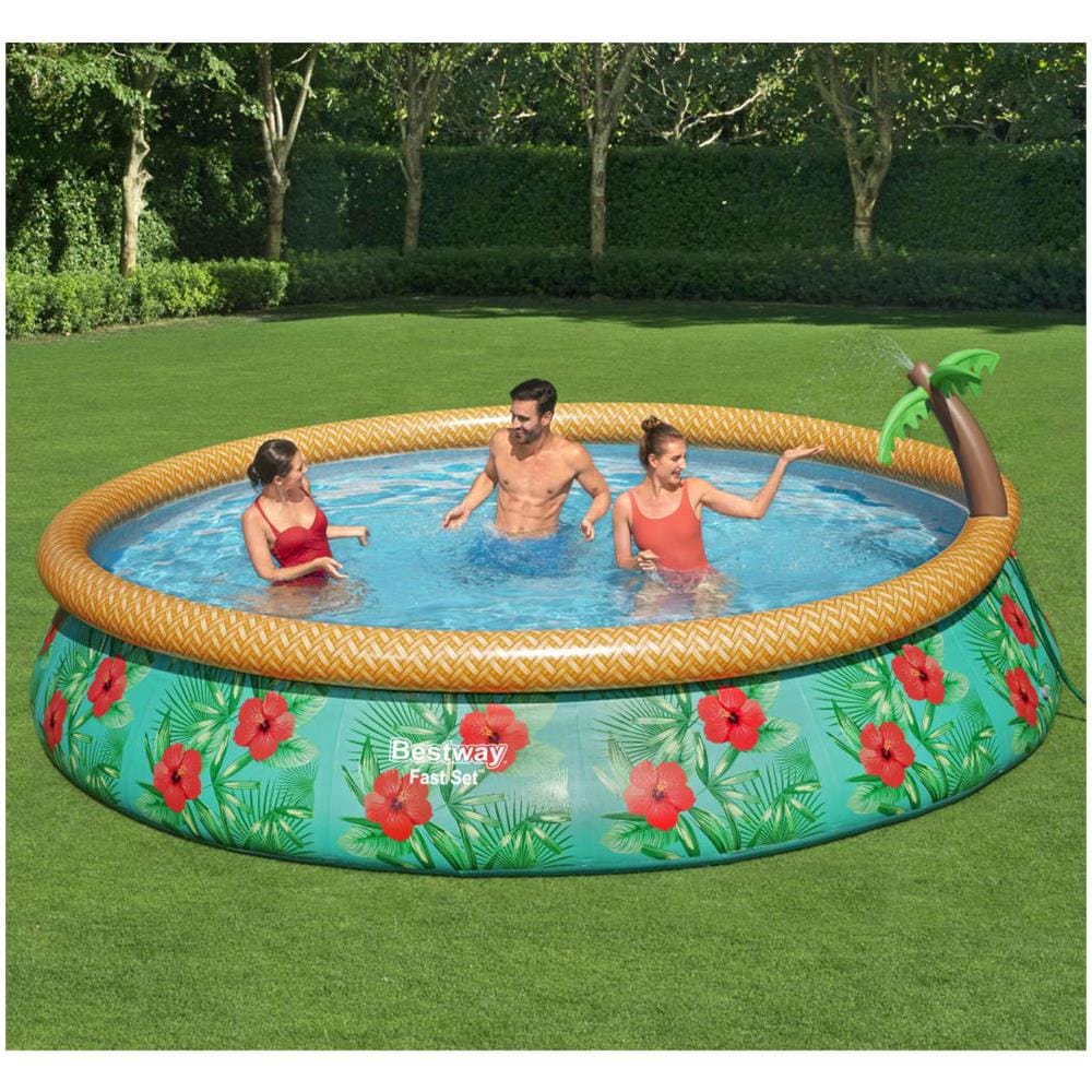 BESTWAY Fast Set Piscina Gonfiabile Paradise Palms 457x84 Cm