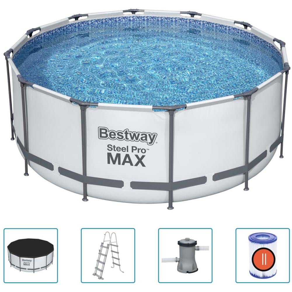 BESTWAY Set Piscina Rotonda Steel Pro Max 366x122 Cm