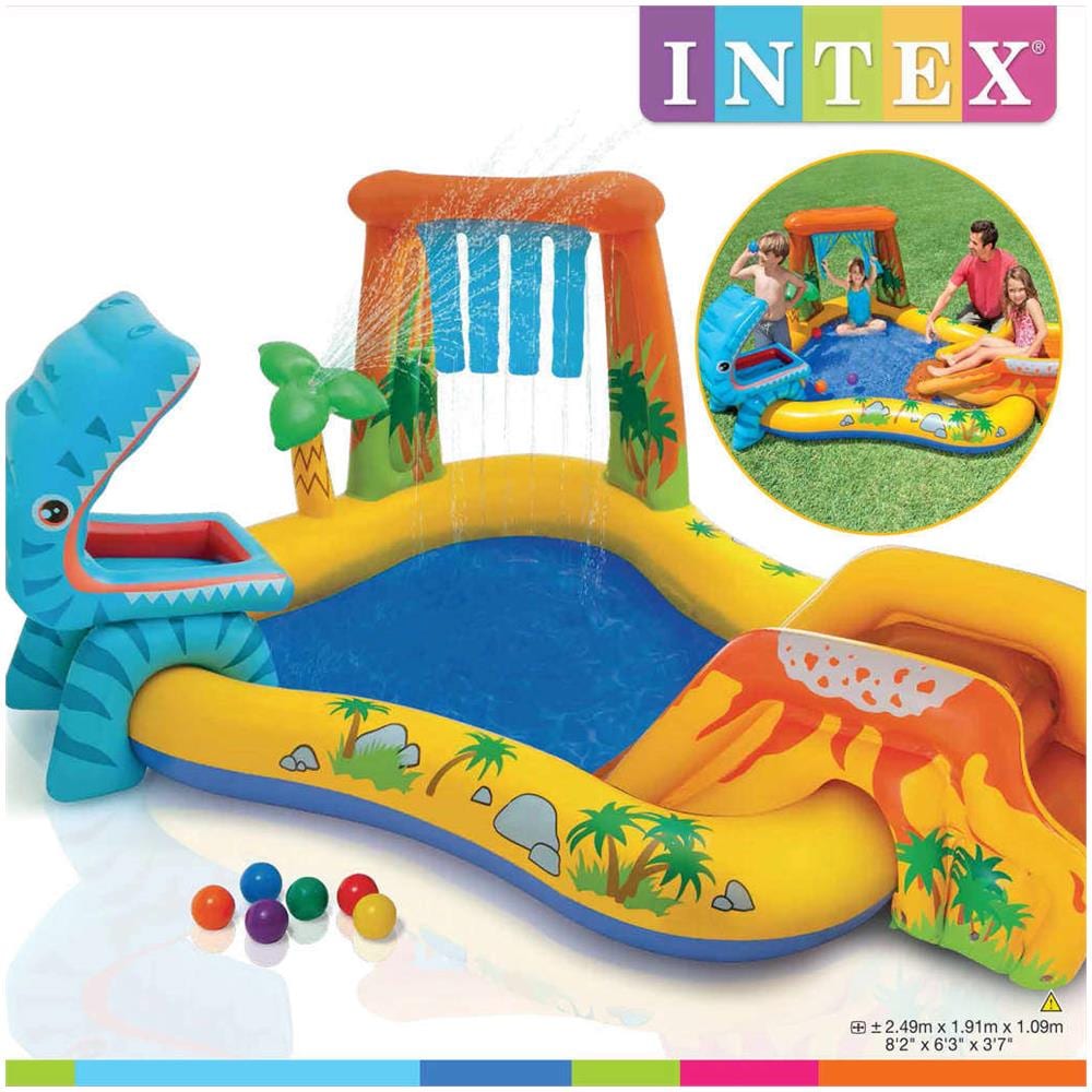 INTEX Piscina Gonfiabile Dinosaur Play Center 249x191x109 Cm 57444np