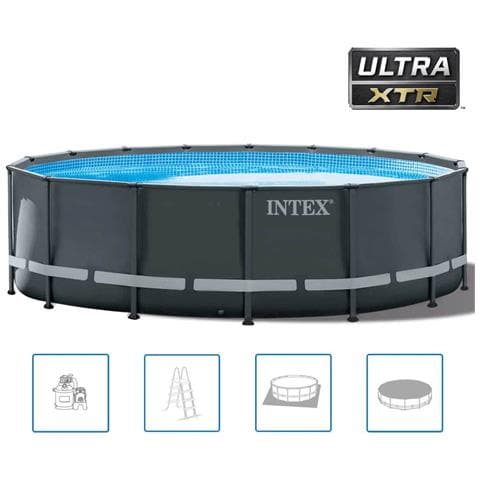 INTEX Set Piscina Rotonda con Telaio Ultra XTR 488x122 cm