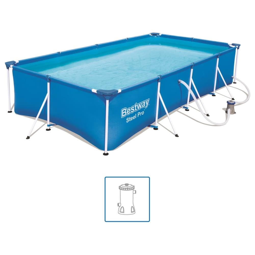 BESTWAY Steel Pro Set Piscina Rettangolare 400x211x81 Cm 56424