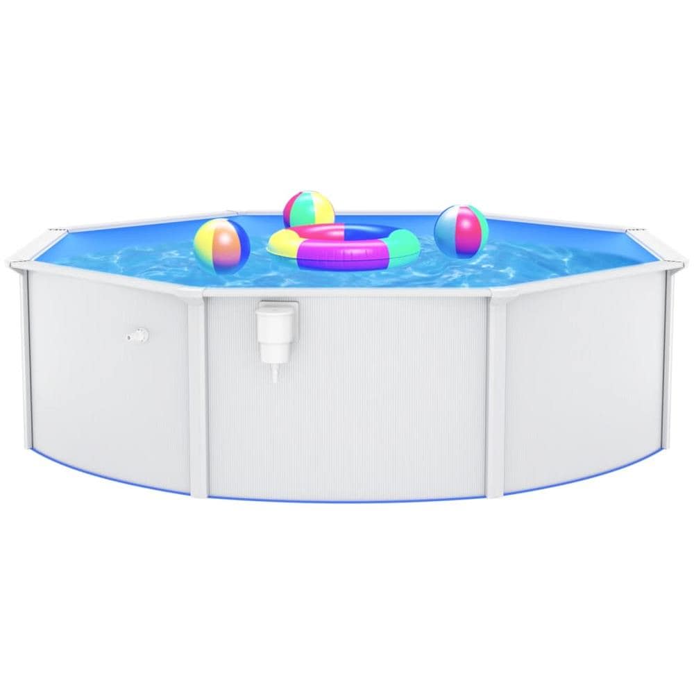 VIDAXL Piscina Con Pareti In Acciaio Rotonda 460x120 Cm Bianca