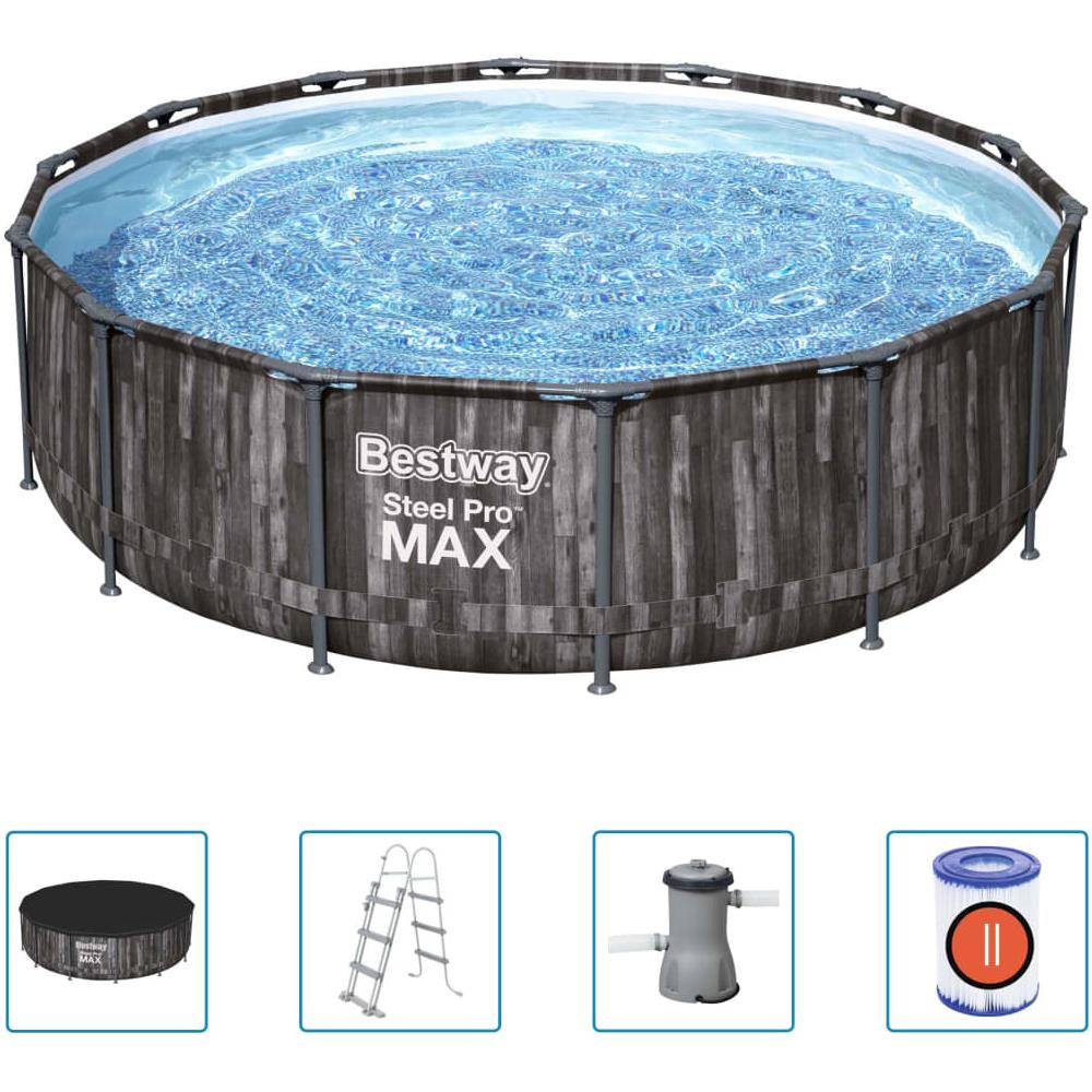BESTWAY Set Piscina Rotonda Steel Pro Max 427x107 Cm