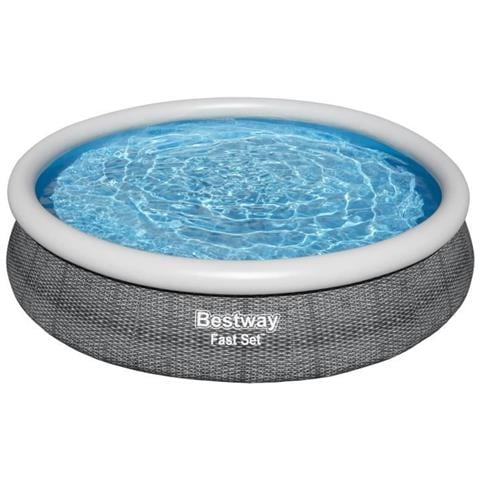 BESTWAY Piscina Fuori Terra Fast Set™ - Rotonda - 366 X 76 Cm - Pompa E Cartuccia Filtro