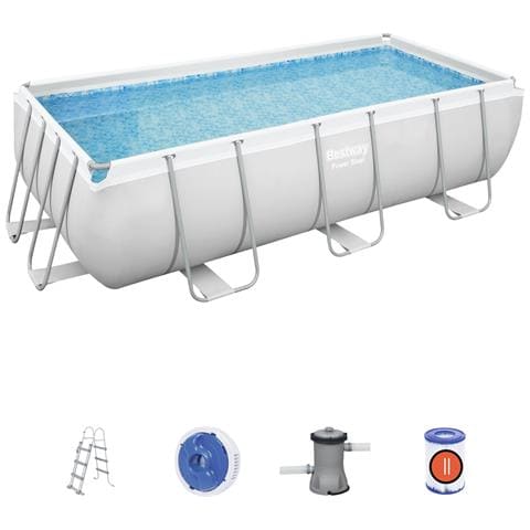 BESTWAY Piscina Rettangolare Power Steel Frame Rettangolare 400x200x100 Cm Bestway 56441