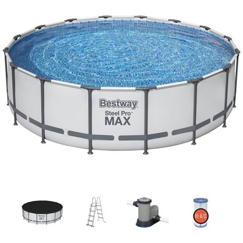 BESTWAY Piscina Rotonda Steel Pro Max In Acciaio 488x122 Cm Bestway 5612z