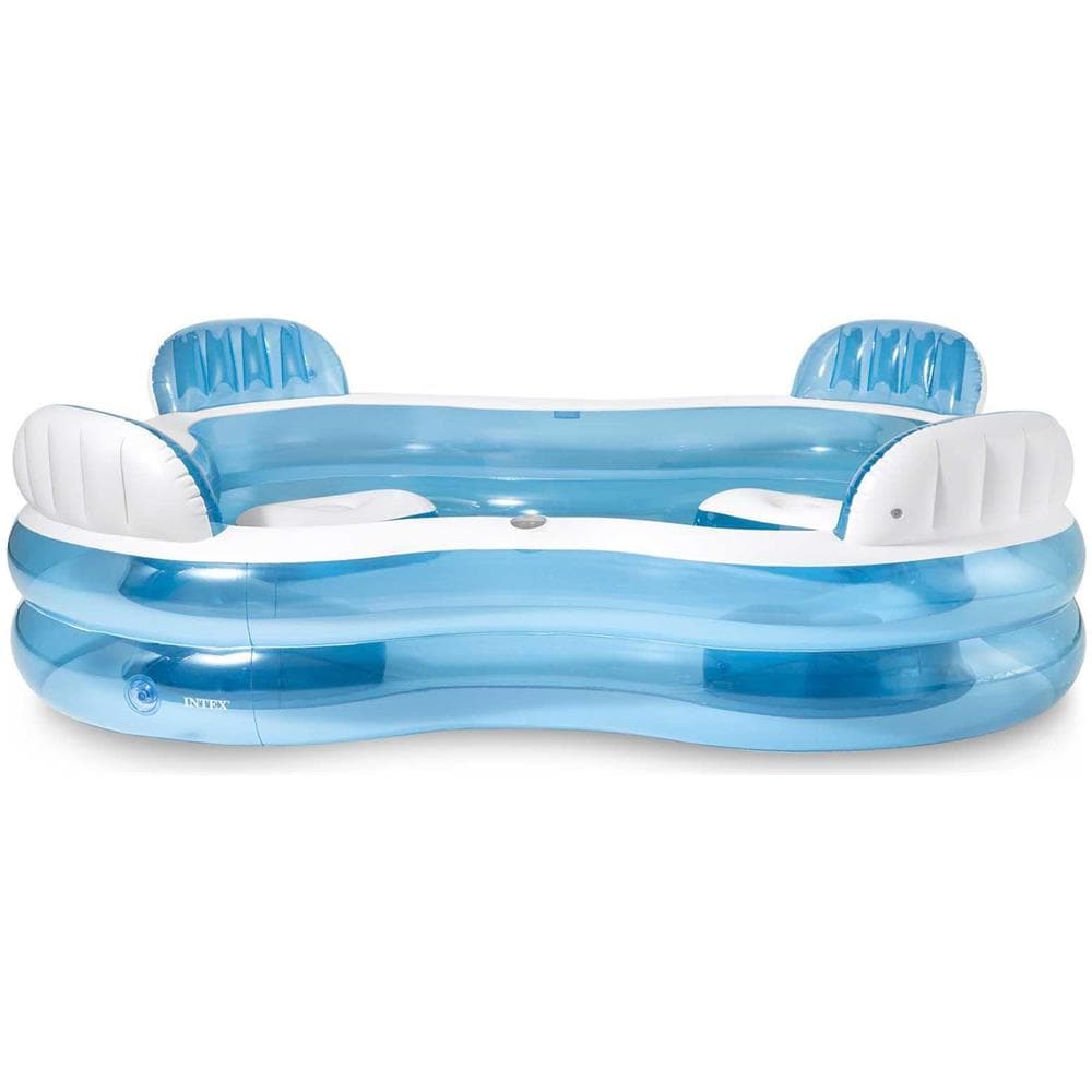 INTEX 56475NP - Piscina Gonfiabile Family Quadrata con Quattro Sedili 229x229x66 cm