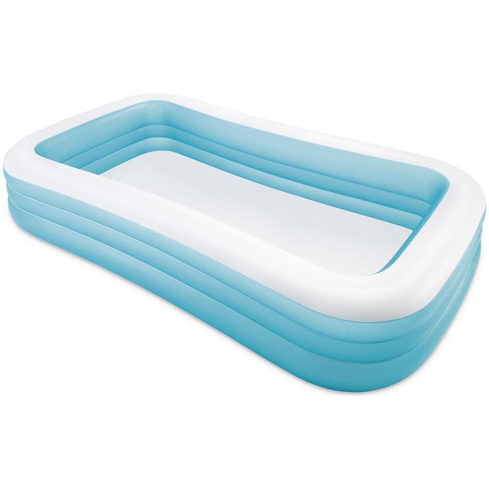INTEX 58484NP - Piscina Gonfiabile Family Rettangolare 305x183x56 cm Colore Bianco /Azzurro