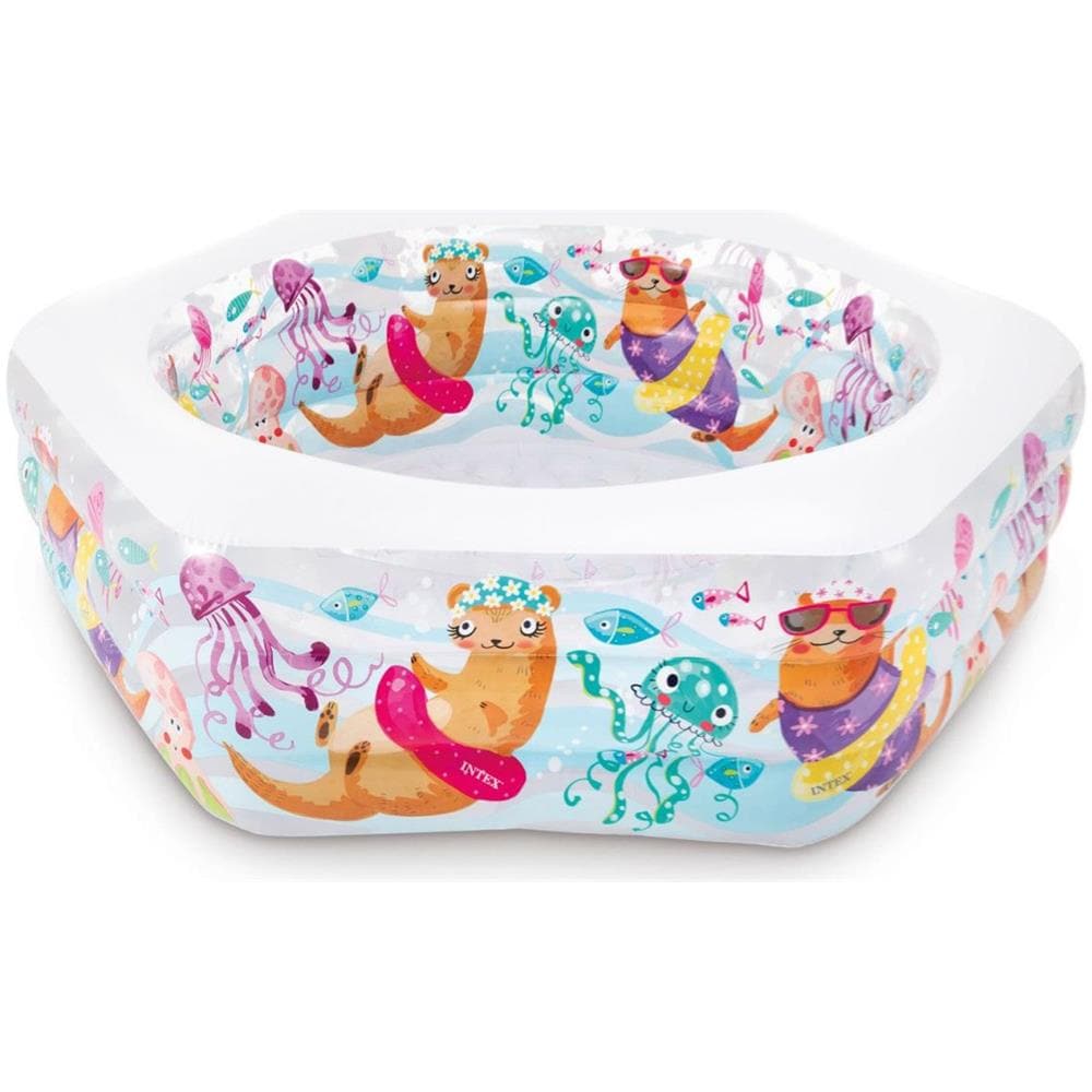 INTEX 56493NP - Piscina Gonfiabile Oceano Esagonale Multicolore 191x178x61 cm