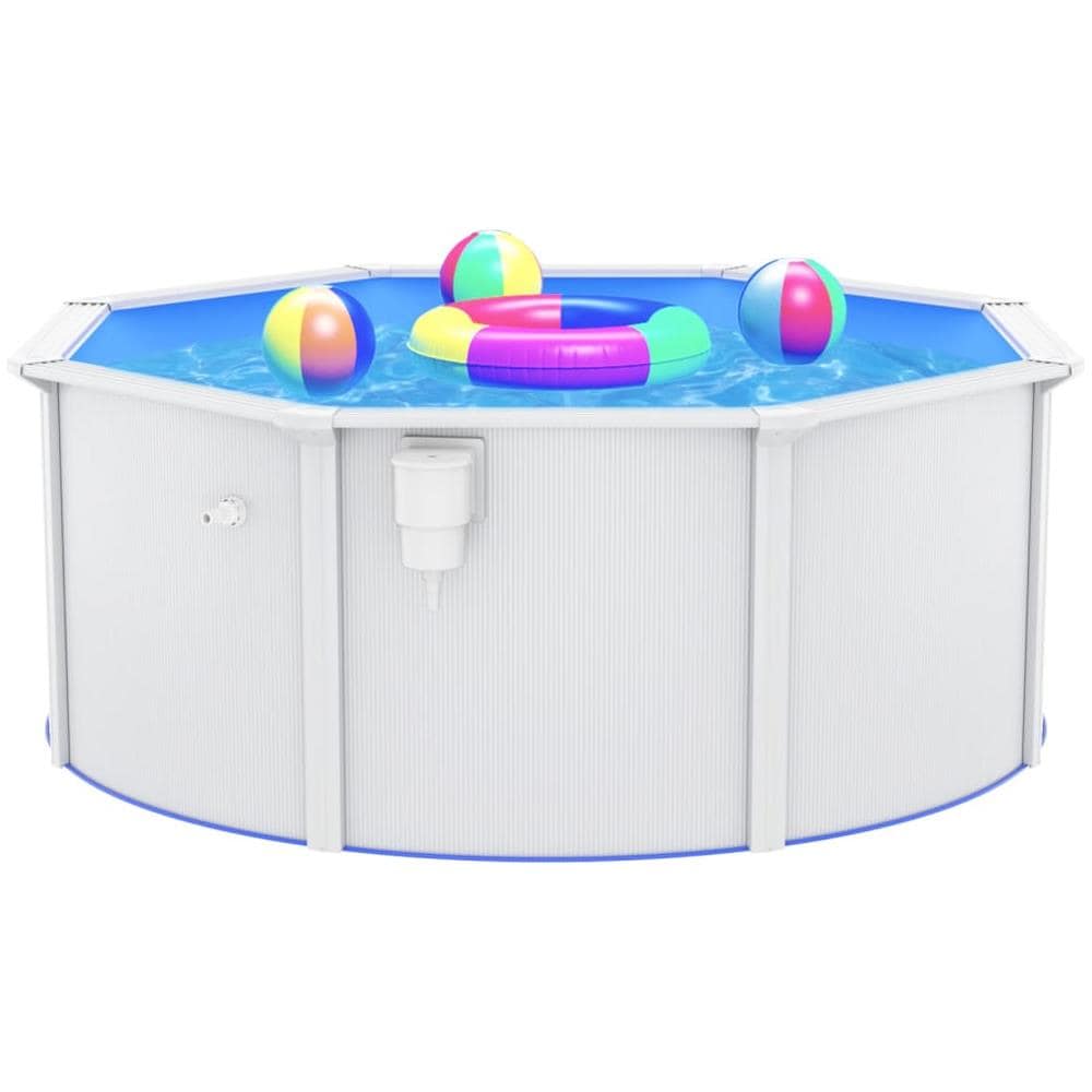 VIDAXL Piscina Con Pareti In Acciaio 300x120 Cm Bianca