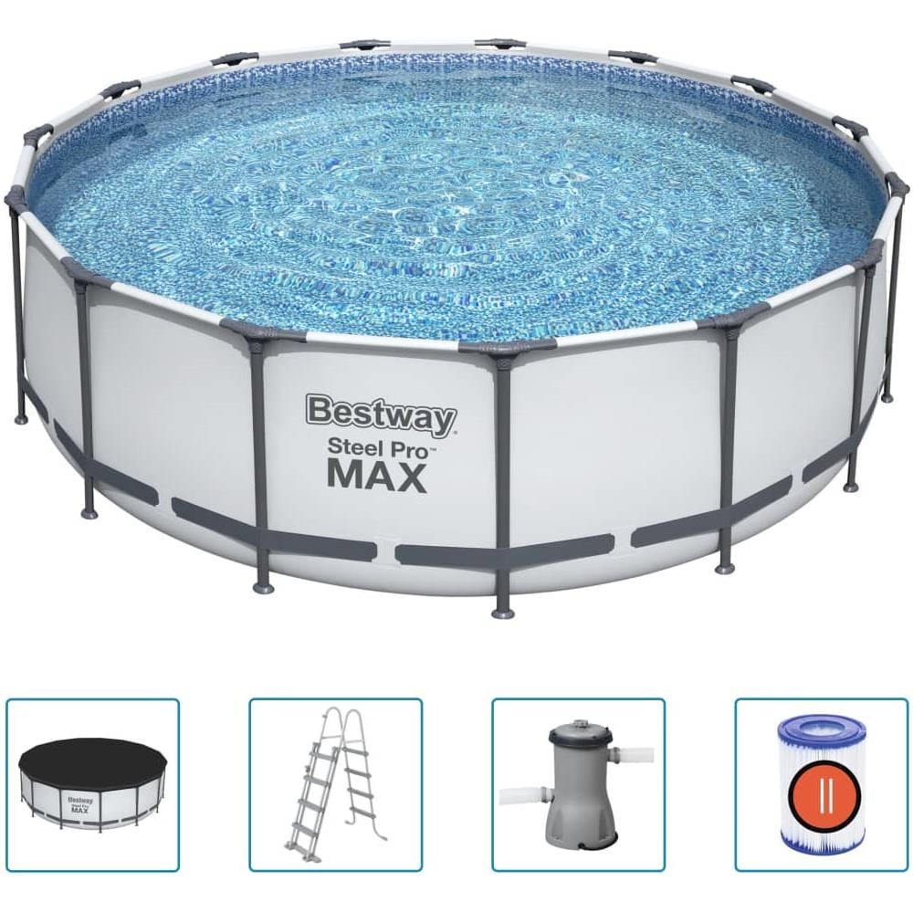 BESTWAY Set Piscina Rotonda Steel Pro Max 457x122 Cm