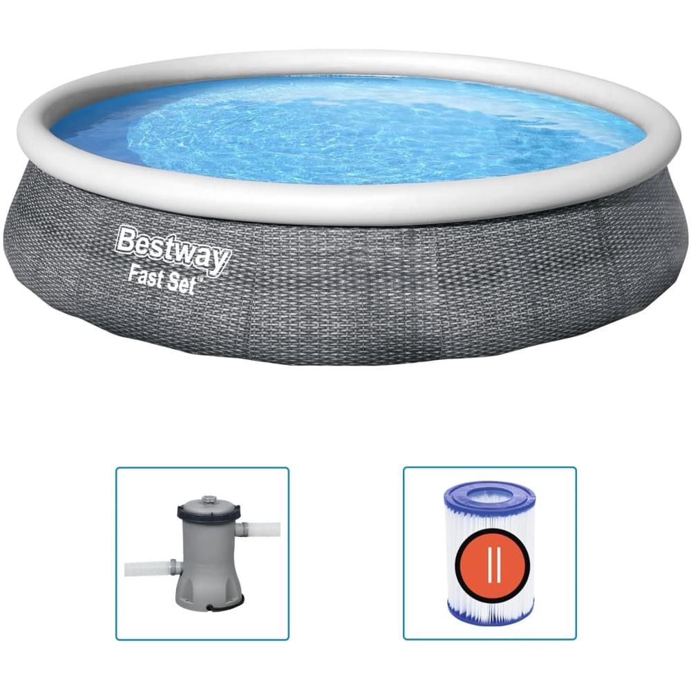 VIDAXL Set Piscina Gonfiabile Fast con Pompa 396x84 cm