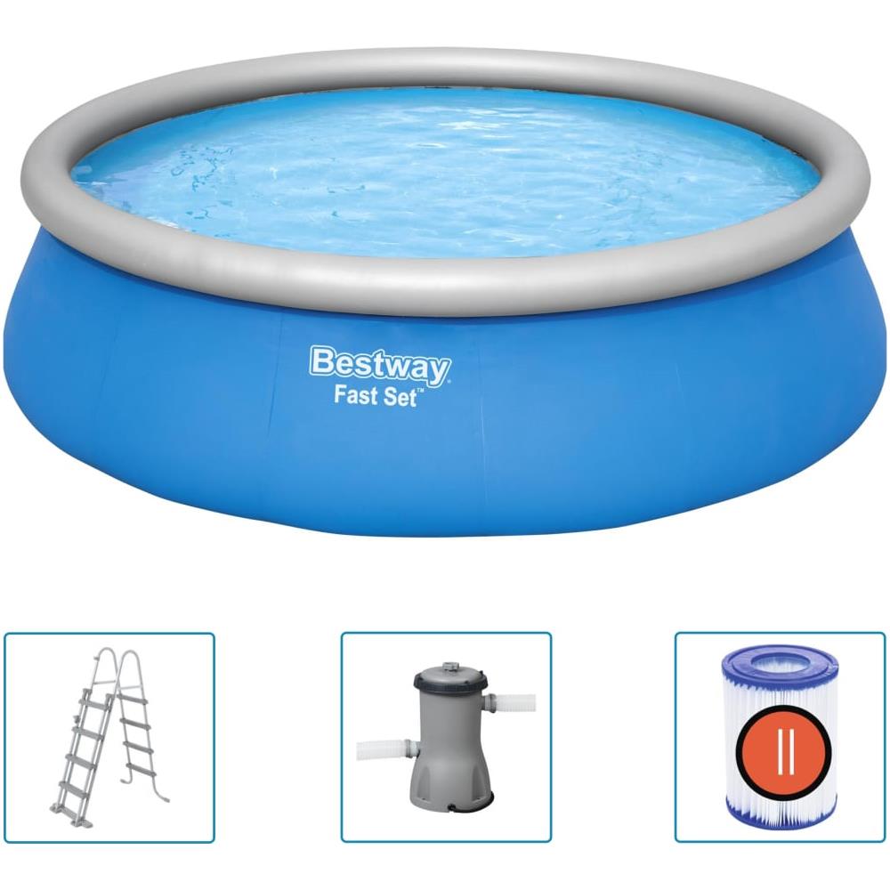 BESTWAY Set Piscina Gonfiabile Rotonda Fast Set 457x122 Cm