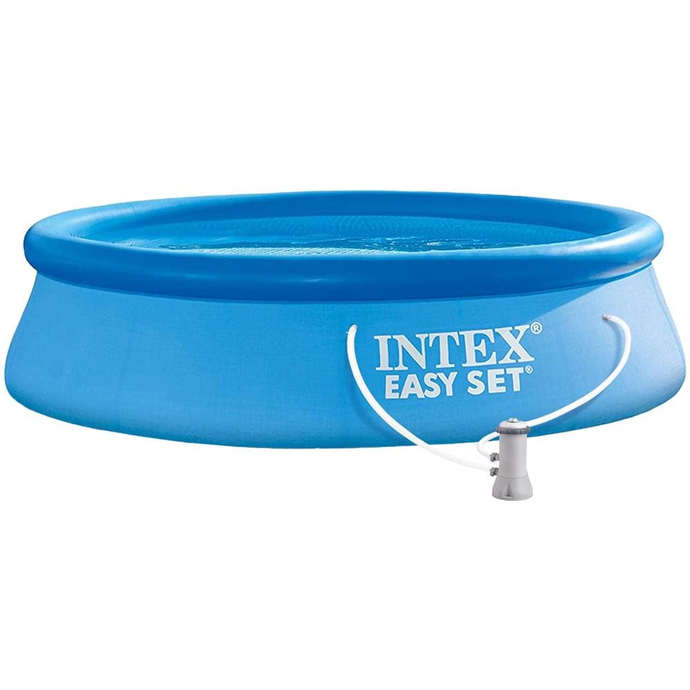 ECD GERMANY Piscina Easy Set Gonfiabile Rotonda Per Tutta La Famiglia Con Filtro Per Acqua Ø 366 X 76 Cm