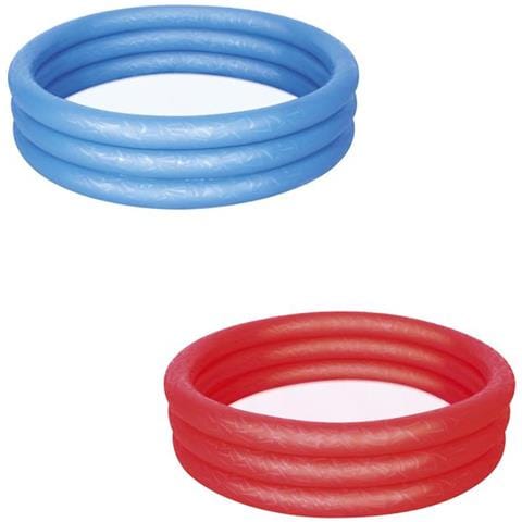 BESTWAY Piscina Autoportante Gonfiabile A 3 Anelli Per Bambini Con Kit Di Riparazione 51025 Bestway - 122x25 Cm - Capacità 140 Litri