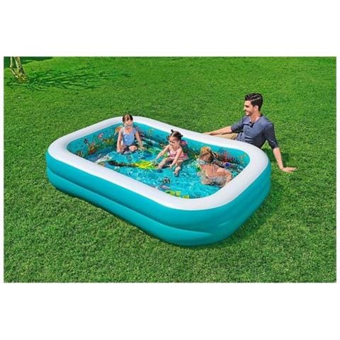 TRADE_OX Trade Shop - Piscina Avventura Marina 3d 262x175x51cm Rettangolare 2 Anelli Occhialini 3d 54177