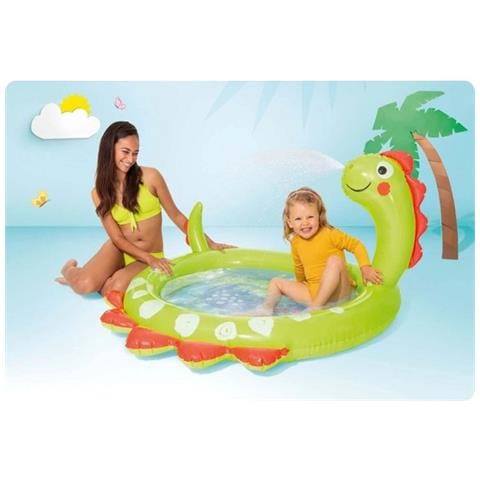 TrAdE Shop Traesio Trade Shop - Piscina Baby Gonfiabile Per Bambini Dinosauro 119 X 109 X 66cm 68lt Estate 58437