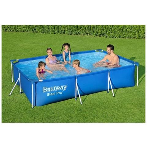 TrAdE Shop Traesio Trade Shop - Piscina Con Bordi Rettangolare 3300lt Fuori Terra Steel Pro 300x201x66 Cm 56404