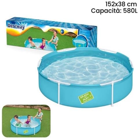 TrAdE Shop Traesio Trade Shop - Piscina Fuori Terra Steel Pro Frame Rotonda Da 152x38 Cm 580lt Per Bambini 56283