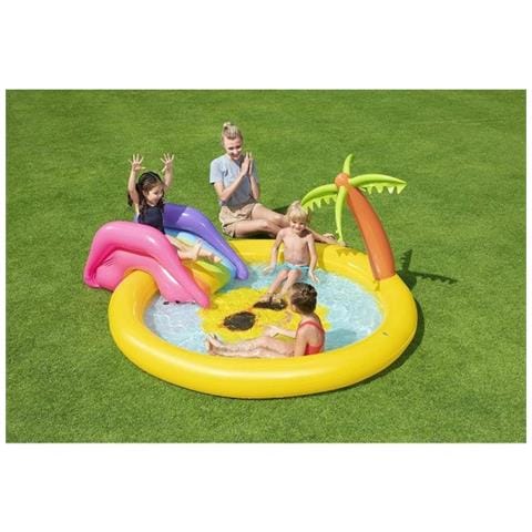 TrAdE Shop Traesio Trade Shop - Piscina Gonfiabile Giardino Per Bambini Con Scivolo 237x201x104cm Sunnyland 53071