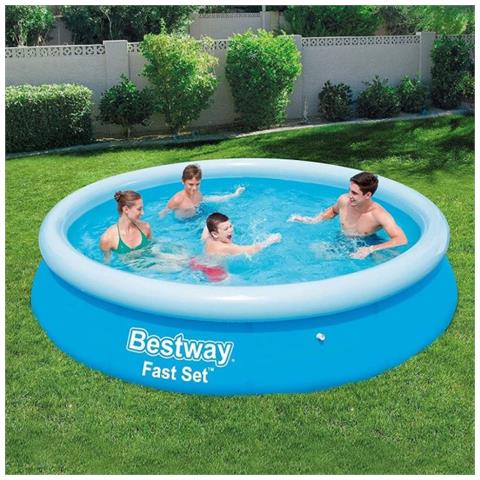 TrAdE Shop Traesio Trade Shop - Piscina Gonfiabile Rotonda Fast Set 366x76cm Predisposta Per Pompa Filtro 57273