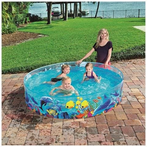 TrAdE Shop Traesio Trade Shop - Piscina Piscinetta Rigida Per Bambini 2 Anni+ Fantasia Marina 183 X 38 Cm 55030