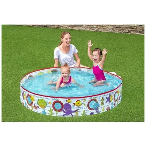 TrAdE Shop Traesio Trade Shop - Piscina Piscinetta Rigida Per Bambini Fantasia Marina 2 Anni+ 152 X 25 Cm 55029